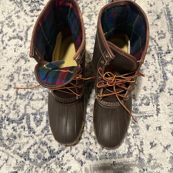 Limited Edition! Men's Size 12 L.L. Bean Boots 8", Insulated Flannel Lined - Picture 2 of 5